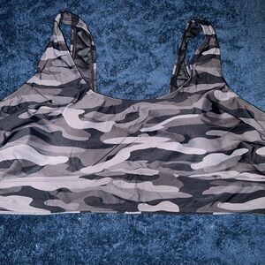 Grey camo wireless swim top